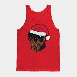 Rottweiler Christmas Dog Hat Tank Top